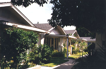 The 1923 Court of California Bungalows, located at 116-118 S. Olive,  was once called the Anaheim Court and was a popular place for newlyweds to start their new life together.