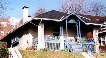 Craftsman bungalow with Stick style influence (1914)